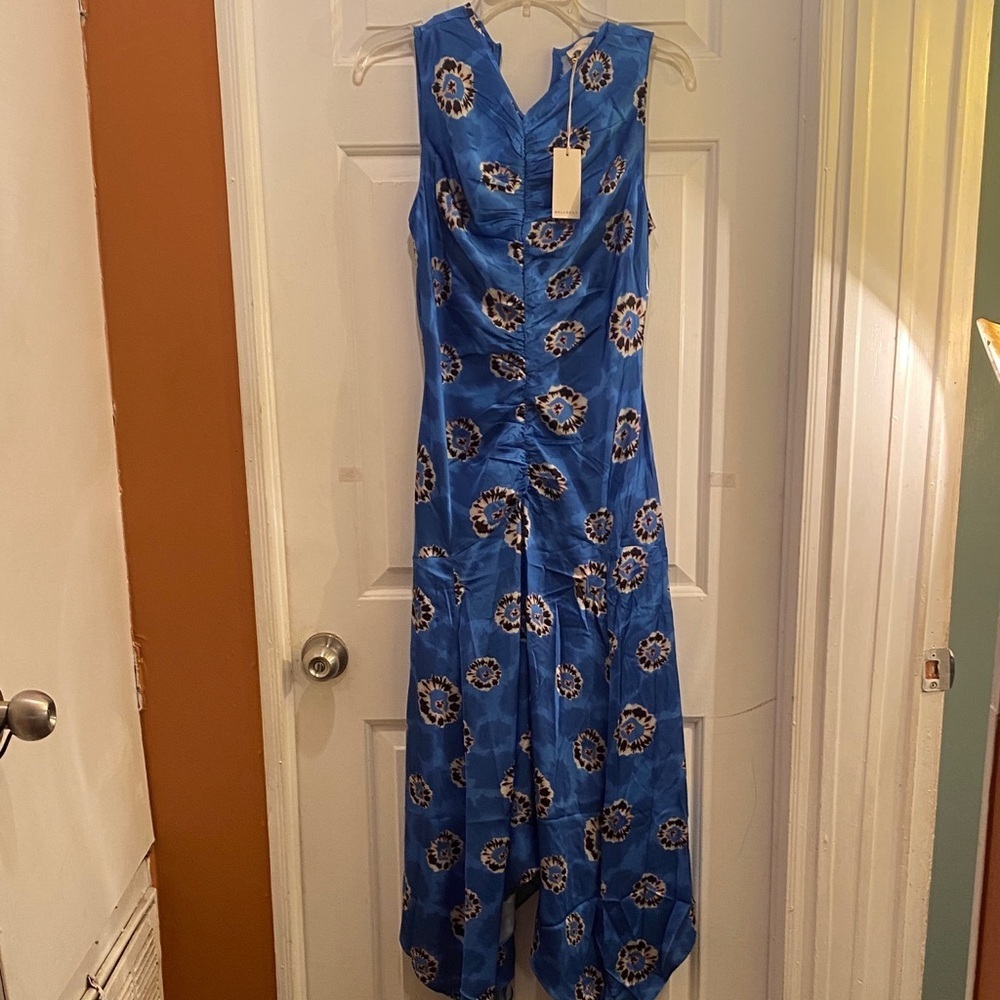 MELLODAY Blue Floral Asymmetrical Midi Skirt - Picture 9 of 12